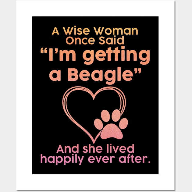Beagle dog mom pet lover gift . Perfect present for mother dad friend him or her Wall Art by SerenityByAlex